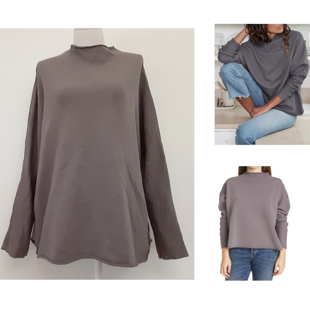 Frank & Eileen Relaxed Long-Sleeve Sweatshirt in Taupe Gray